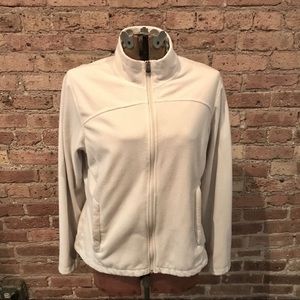 REI White Zip-up Fleece Jacket (L)